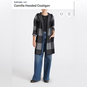 Fortune + Ivy Camille Hooded Coatigan